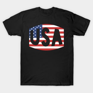 USA Patriotic America Red White Blue Flag Superhero Facemask T-Shirt